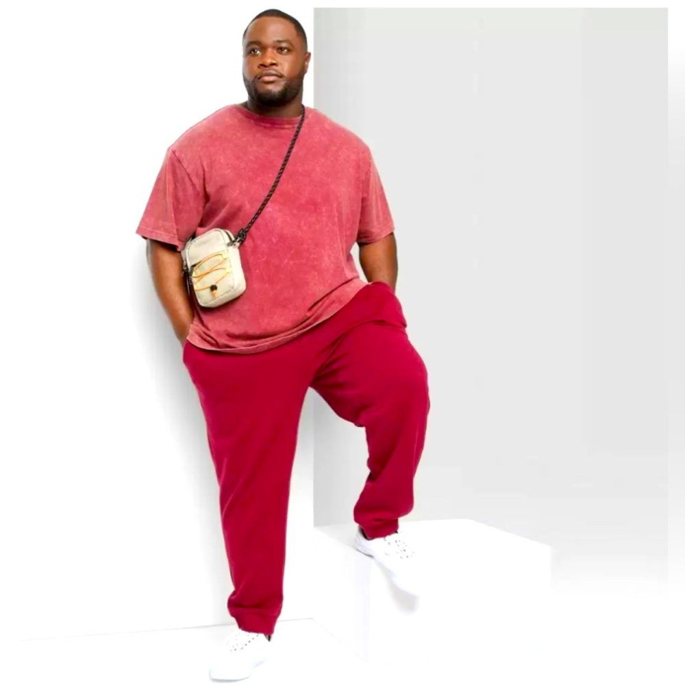 NWT Original Use Men's Big & Tall Knit Joggers - Red Ribbon